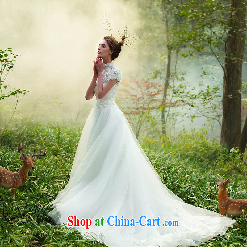 The bride's wedding dresses new 2015 original wedding dream forest lace a shoulder 2528 white M, the bride, shopping on the Internet