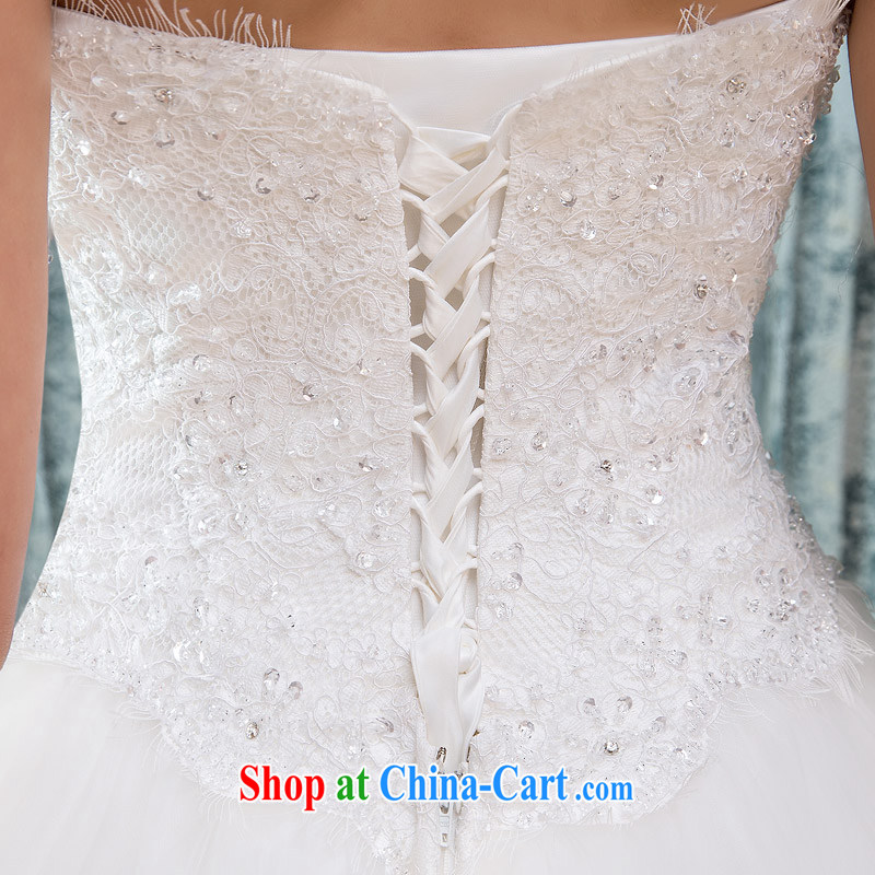 The bride's wedding dresses new 2015 lace bare chest wedding with shaggy Princess wedding 965 white L, the bride, shopping on the Internet