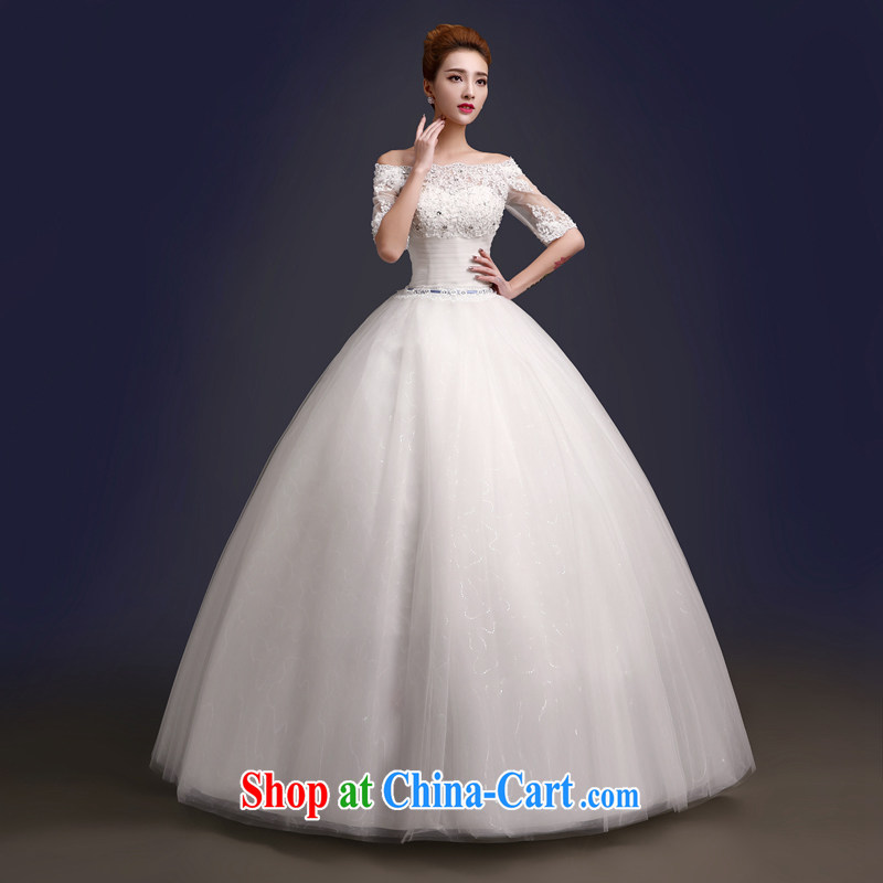 The color is still SA 2015 new wedding dresses Korean version field shoulder lace inserts the drill sleeve with bridal wedding beauty graphics thin white high-end made pro-contact Customer Service MM
