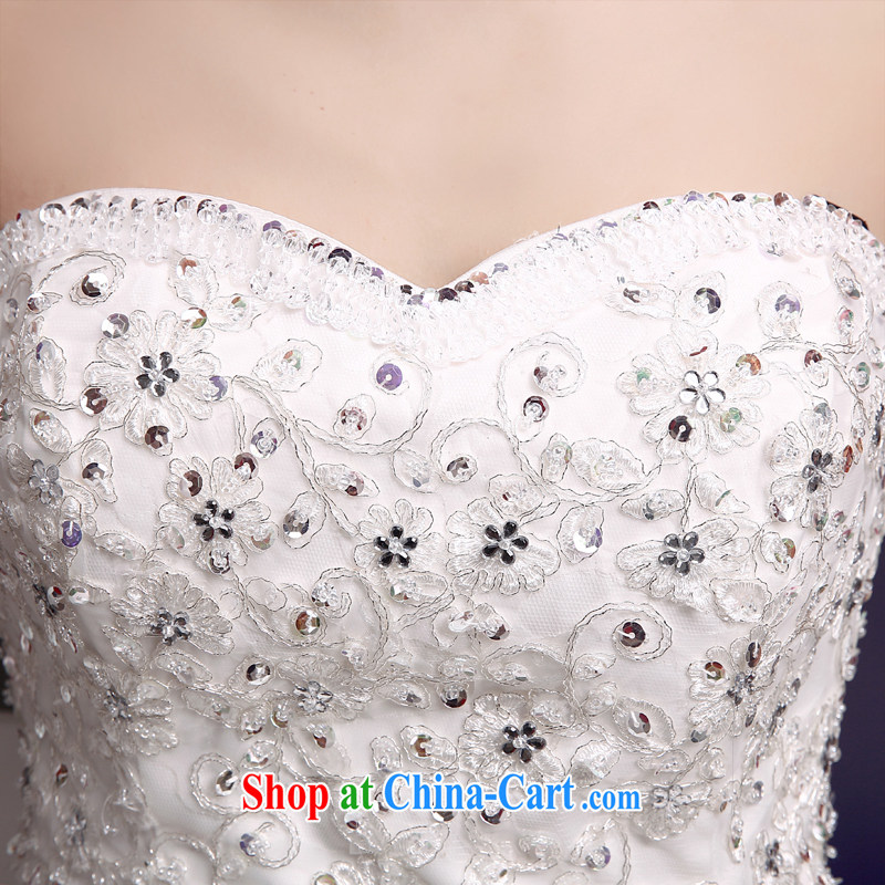The color is still SA 2015 Korean brides and stylish white strap Lace Embroidery parquet drill shaggy dress dress wiped off his chest, wedding white white high-end made pro-contact Customer Service MM, the color is Windsor, shopping on the Internet