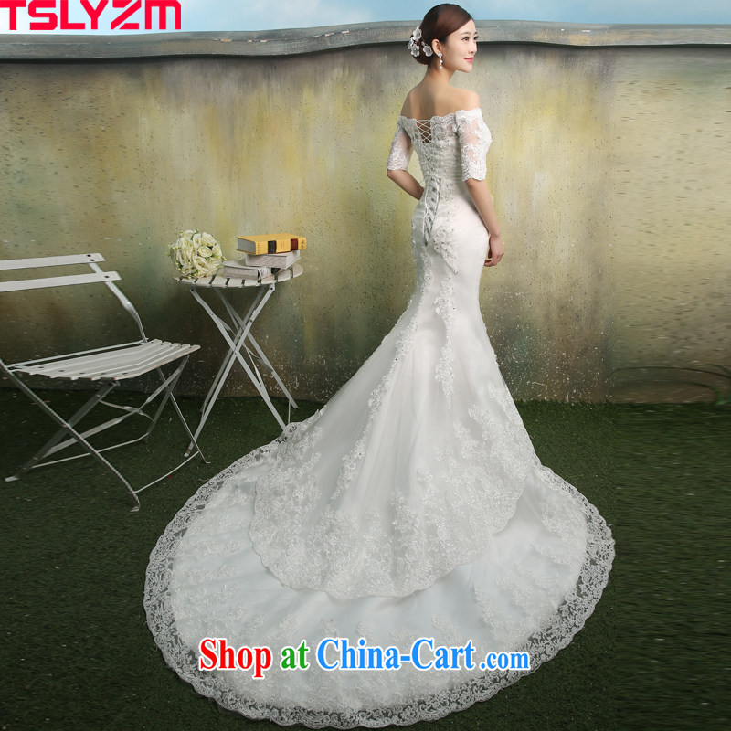 Tslyzm bridal lace crowsfoot wedding dresses trailing the Field shoulder bare chest two through 2015 spring and summer new collection beauty waist graphics thin cuff in paragraph A XL, Tslyzm, shopping on the Internet