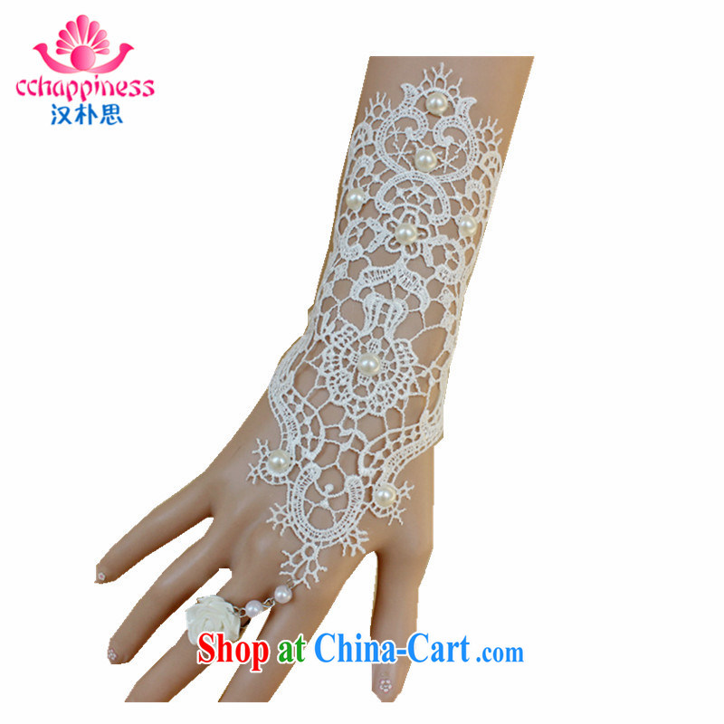 Han Park _cchappiness_ bridal wedding accessories white lace Hand chain with ring a link trade, export jewelry single