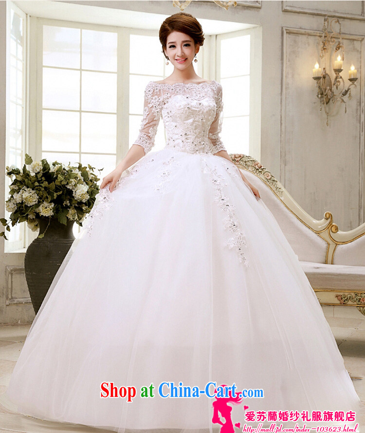 New bridal wedding dresses lace a shoulder for half-long-sleeved Korean Princess retro wedding dresses, sleeved white. size does not return not-for-pictures, price, brand platters! Elections are good character, the national distribution, so why buy now enjoy more preferential! Health