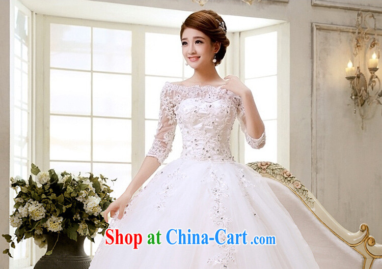 New bridal wedding dresses lace a shoulder for half-long-sleeved Korean Princess retro wedding dresses, sleeved white. size does not return not-for-pictures, price, brand platters! Elections are good character, the national distribution, so why buy now enjoy more preferential! Health