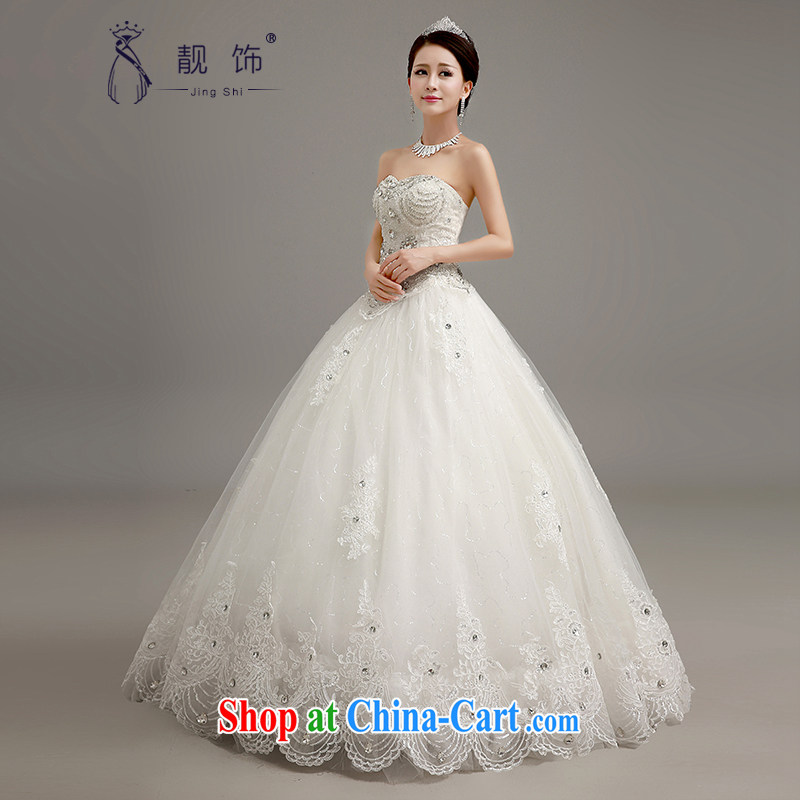 Beautiful ornaments 2015 new wedding dresses Korean wiped his chest lace wedding upscale wood drill video thin with shaggy dress wedding white luxury flash drill S, beautiful ornaments JinGSHi), online shopping