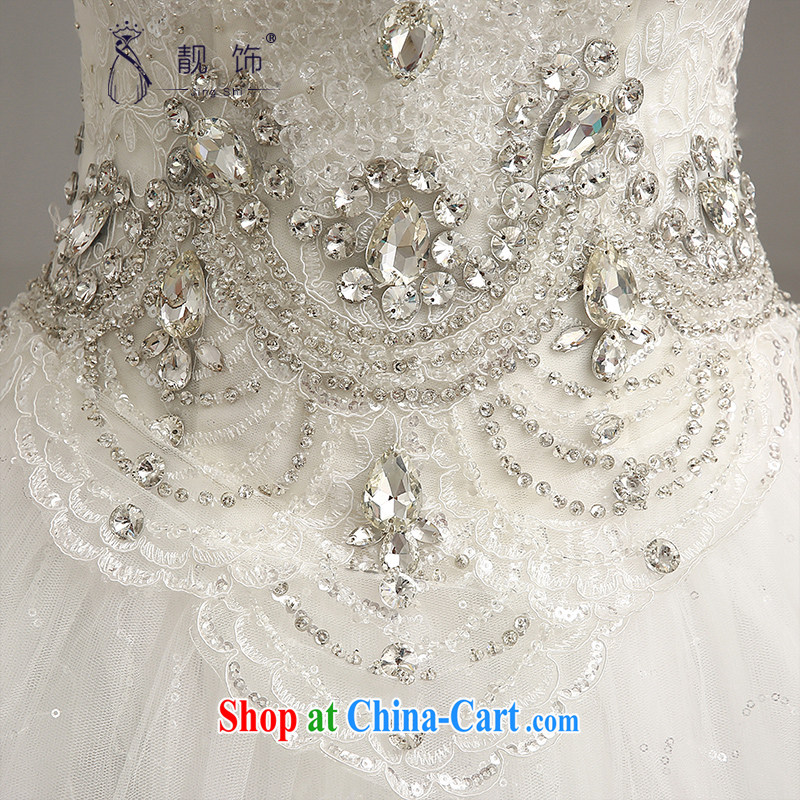 Beautiful ornaments 2015 new wedding dresses Korean wiped his chest lace wedding upscale wood drill video thin with shaggy dress wedding white luxury flash drill S, beautiful ornaments JinGSHi), online shopping