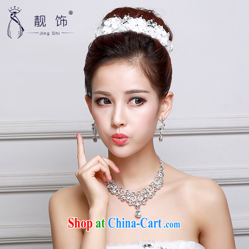Beautiful ornaments 2015 new bridal Crown necklace earrings jewelry 3-Piece wedding dresses accessories accessories white factory direct, beautiful ornaments JinGSHi), shopping on the Internet