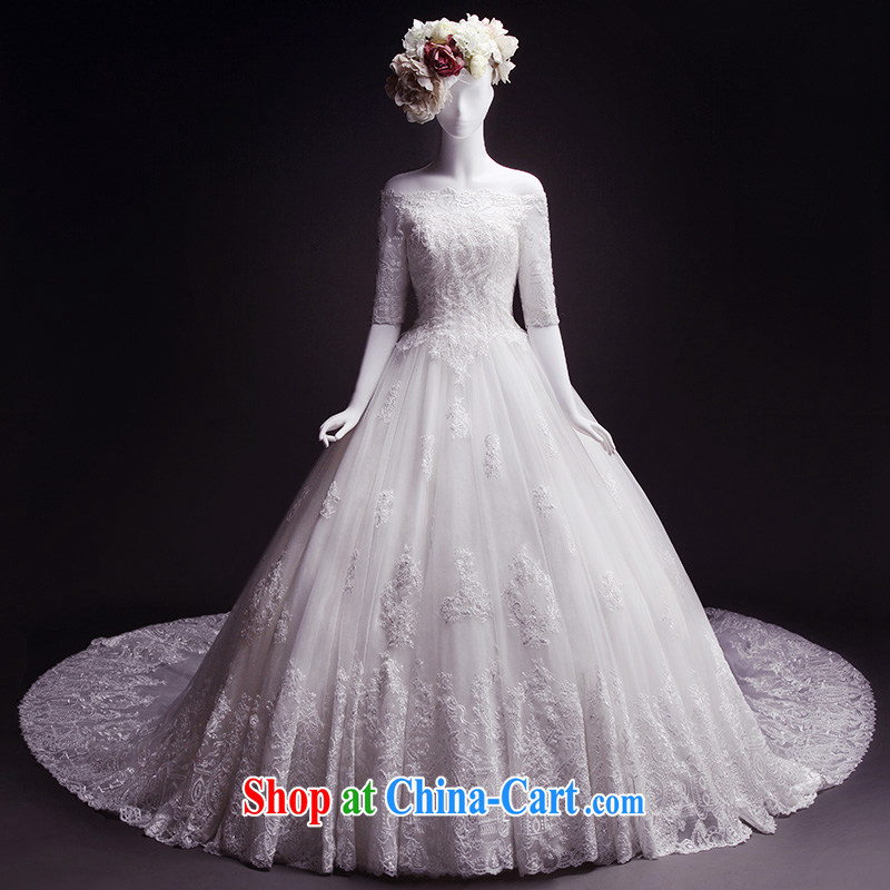 Garden New Products wedding dresses new 2015 marriages long-sleeved one shoulder wedding tail winter thick-tail 150 173 cm - XL