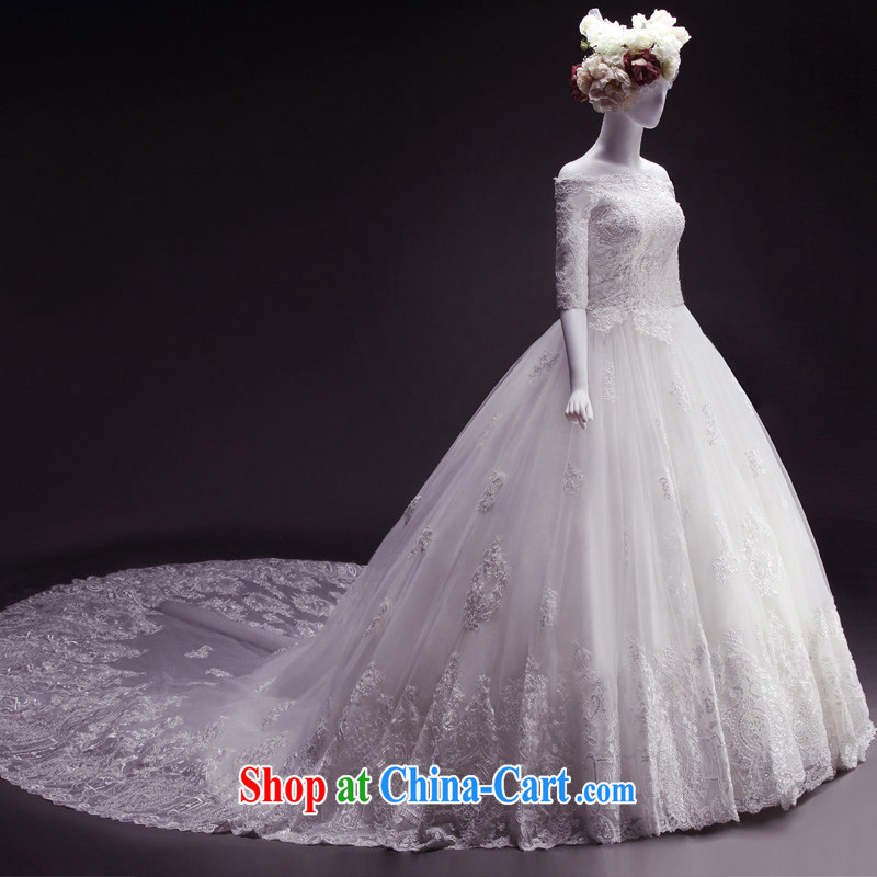 Full court, new wedding dresses new 2015 marriages long-sleeved one shoulder wedding tail winter thick-tail 150 173 cm - XL, garden, shopping on the Internet