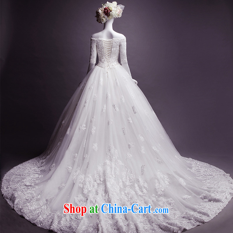 Full court, new wedding dresses new 2015 marriages long-sleeved one shoulder wedding tail winter thick-tail 150 173 cm - XL, garden, shopping on the Internet