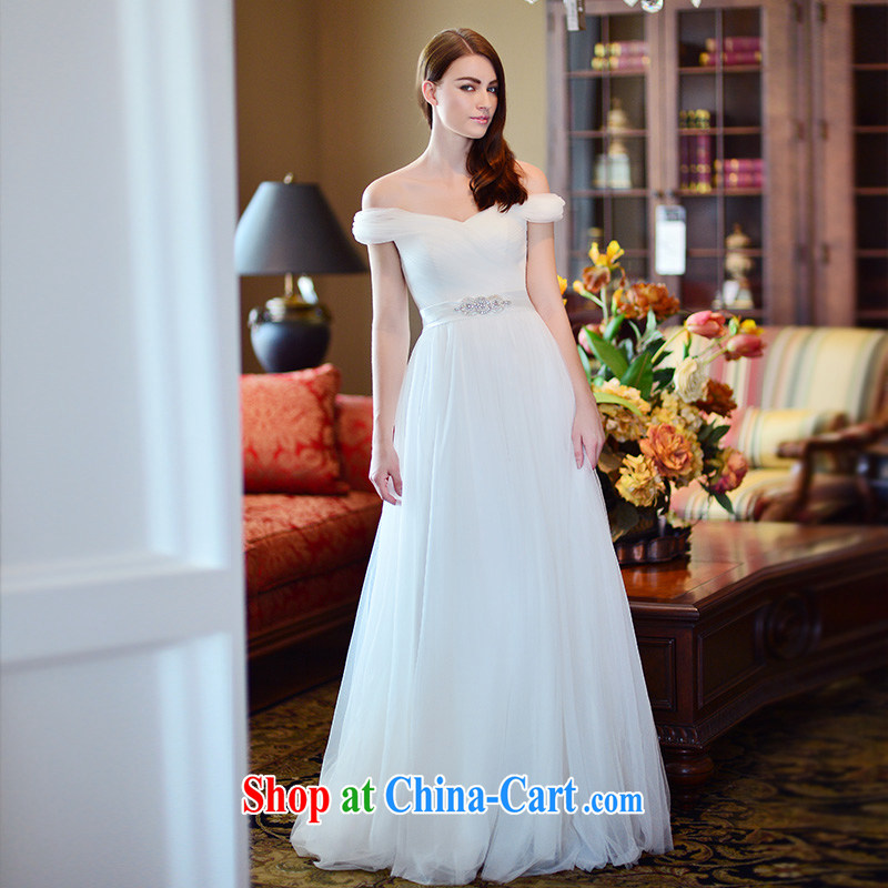 Full court, a field shoulder wedding dresses 2015 new tail spring and summer in short and sweet, waist straps with bare chest height, with 173 - M, garden, and shopping on the Internet