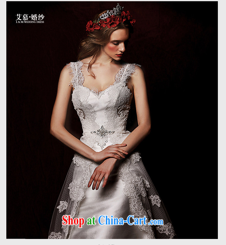 On the wedding dresses new 2015 Spring and Winter blue Cayman shoulders Deep V lace long-tail wedding white L pictures, price, brand platters! Elections are good character, the national distribution, so why buy now enjoy more preferential! Health
