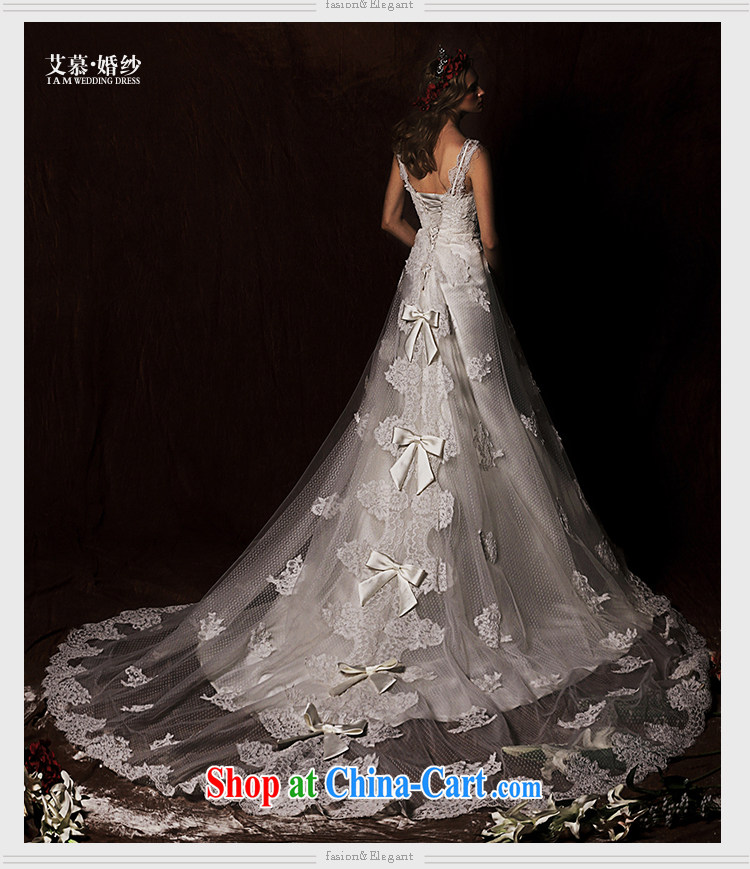 On the wedding dresses new 2015 Spring and Winter blue Cayman shoulders Deep V lace long-tail wedding white L pictures, price, brand platters! Elections are good character, the national distribution, so why buy now enjoy more preferential! Health