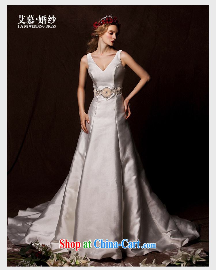 On the wedding dresses new 2015 Spring and Winter Ling spins Deep V high waist Satin long-tail wedding white tailored pictures, price, brand platters! Elections are good character, the national distribution, so why buy now enjoy more preferential! Health
