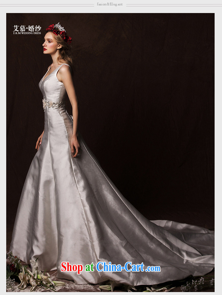 On the wedding dresses new 2015 Spring and Winter Ling spins Deep V high waist Satin long-tail wedding white tailored pictures, price, brand platters! Elections are good character, the national distribution, so why buy now enjoy more preferential! Health