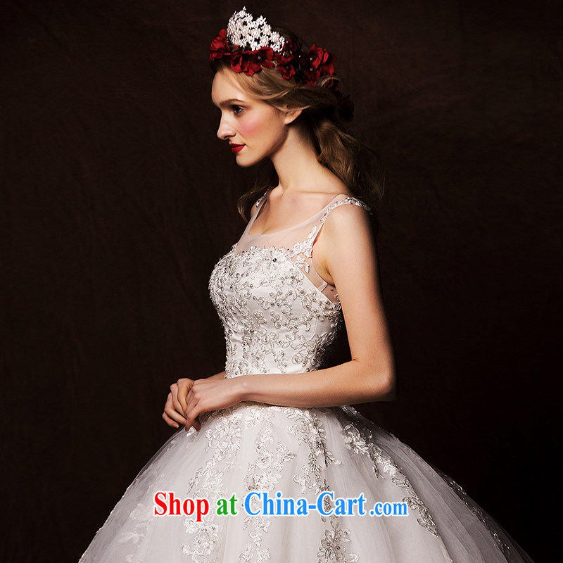 On the wedding dresses new 2015 Spring and Winter ideas cloud shoulders high waist shaggy dress lace long-tail wedding white M, AIDS, and, on-line shopping