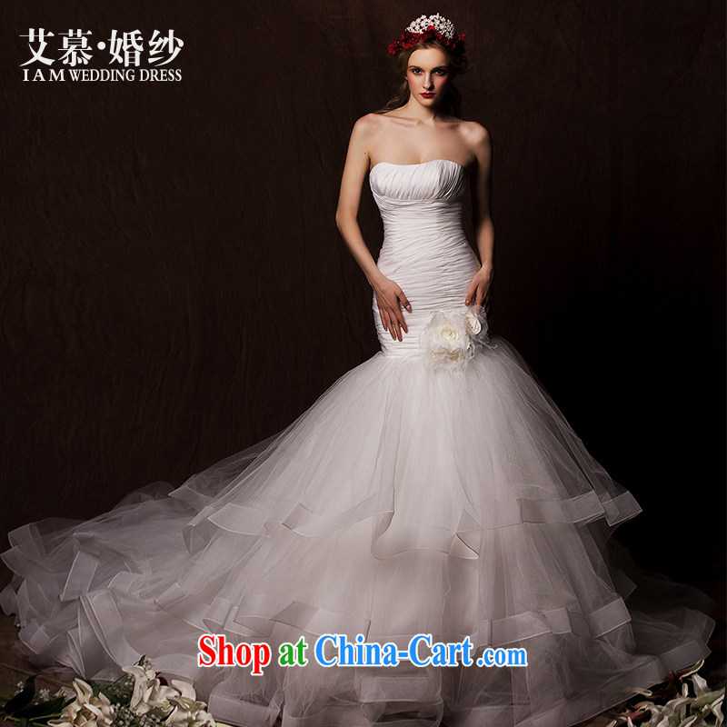 On the wedding dresses new 2015 Spring and Winter according to Xuan erase chest lace crowsfoot long-tail wedding white tailored