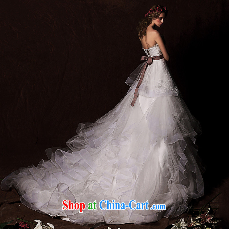 On the wedding dresses new 2015 Spring and Winter dream Park wiped his chest high waist shaggy dress lace-tail wedding white L, AIDS, and, shopping on the Internet