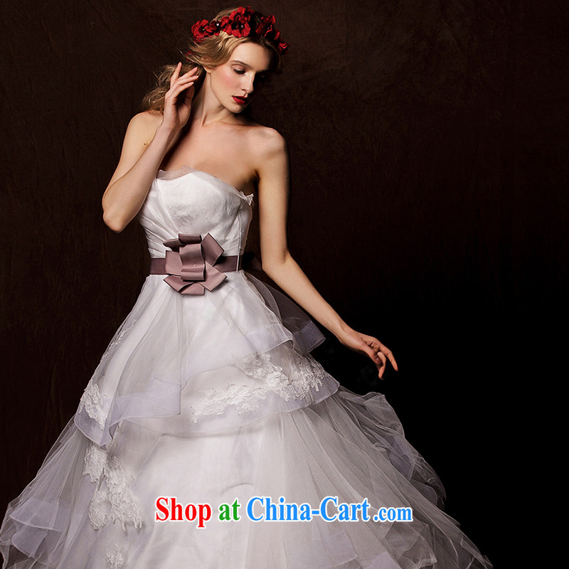 On the wedding dresses new 2015 Spring and Winter dream Park wiped his chest high waist shaggy dress lace-tail wedding white L, AIDS, and, shopping on the Internet