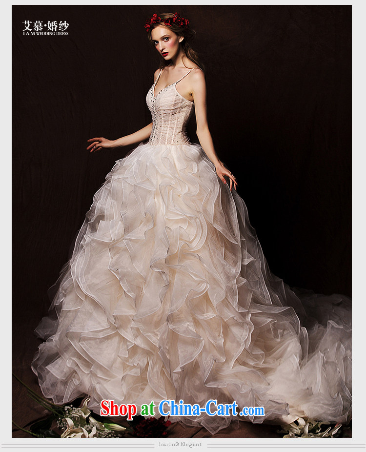 With the wedding dresses new 2015 Spring and Winter roses straps Deep V shaggy dress long-tail wedding champagne color tailored pictures, price, brand platters! Elections are good character, the national distribution, so why buy now enjoy more preferential! Health