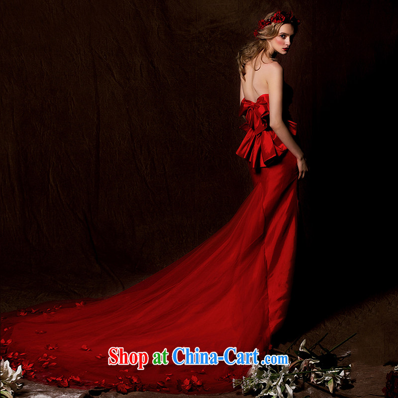 On the wedding dresses new 2015 Spring and Winter Rosemary wiped chest red long-tail wedding dresses red L, AIDS, and shopping on the Internet