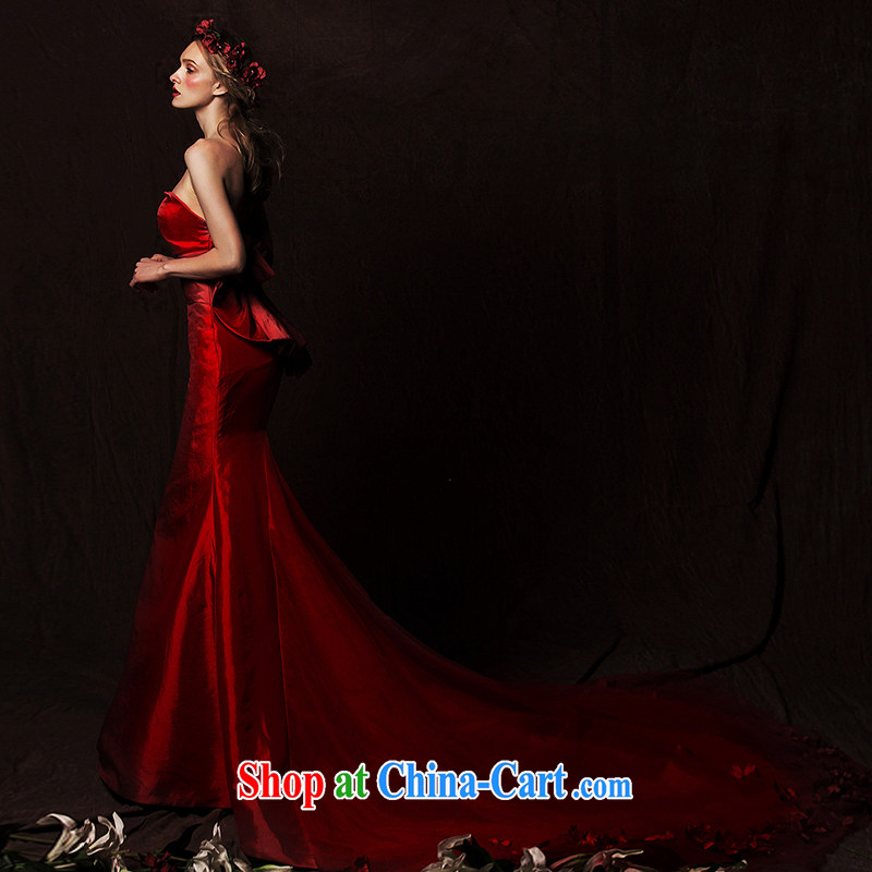 On the wedding dresses new 2015 Spring and Winter Rosemary wiped chest red long-tail wedding dresses red L, AIDS, and shopping on the Internet