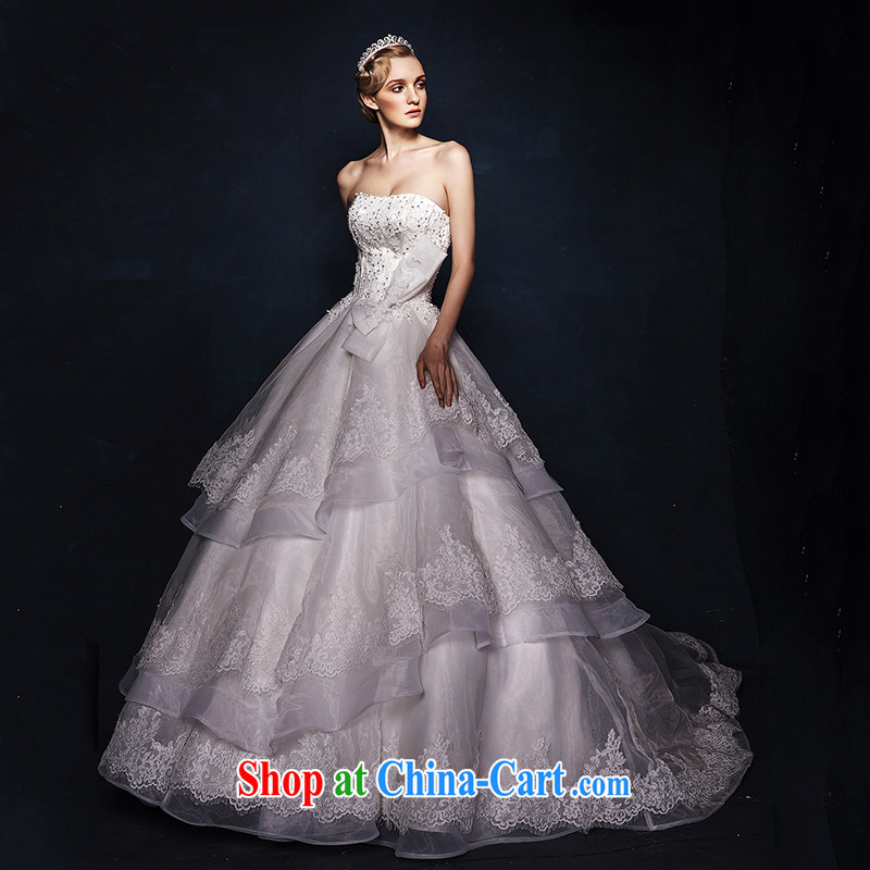 On the wedding dresses new 2015 spring and winter-hee, Jacob wiped his chest high waist shaggy dress tail wedding white L, AIDS, and, on-line shopping