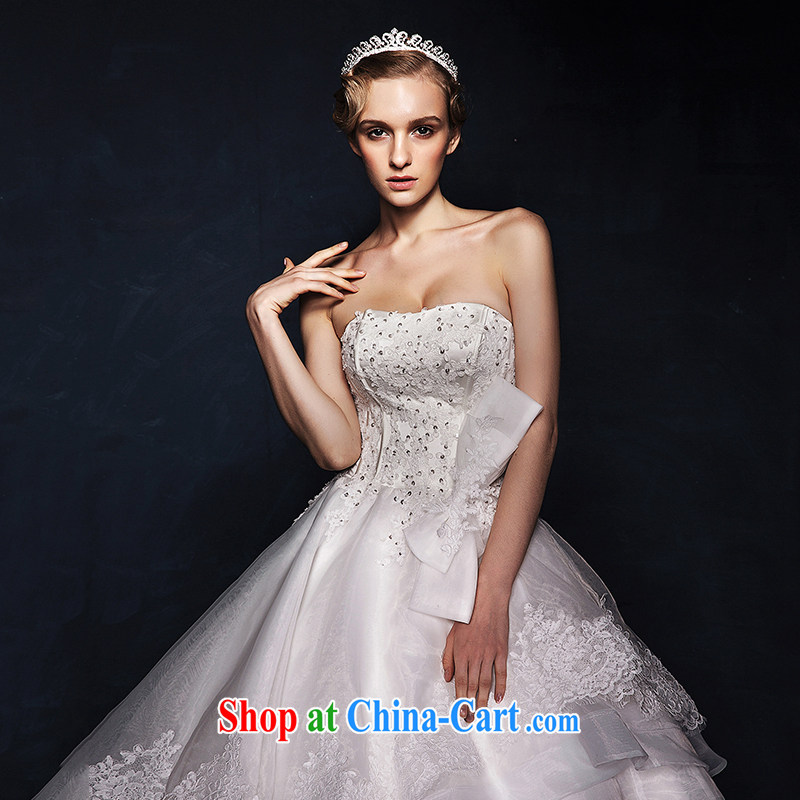 On the wedding dresses new 2015 spring and winter-hee, Jacob wiped his chest high waist shaggy dress tail wedding white L, AIDS, and, on-line shopping