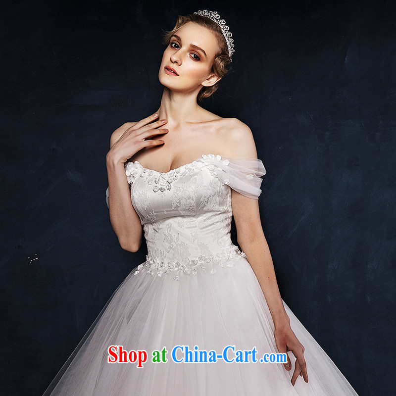 On the wedding dresses new 2015 Spring and Winter of bare-chest a shoulder-length tail stars with white L, AIDS, and shopping on the Internet