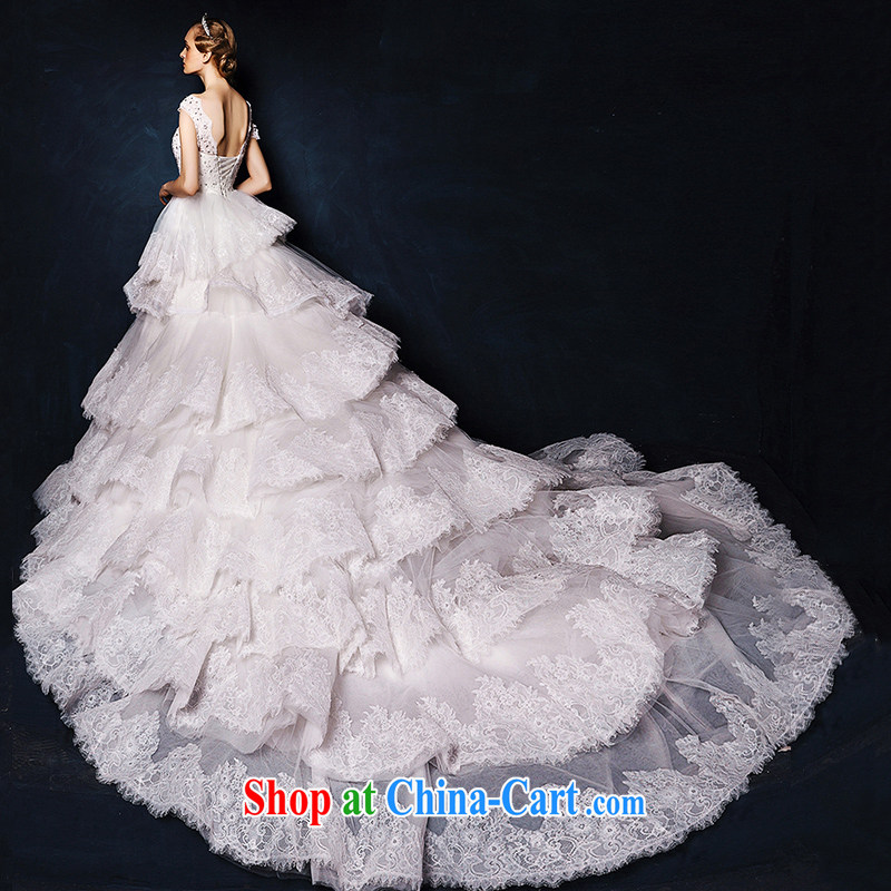 On the wedding dresses new 2015 Spring and Winter, detailed lace high waist shaggy dress tail wedding white L, AIDS, and shopping on the Internet
