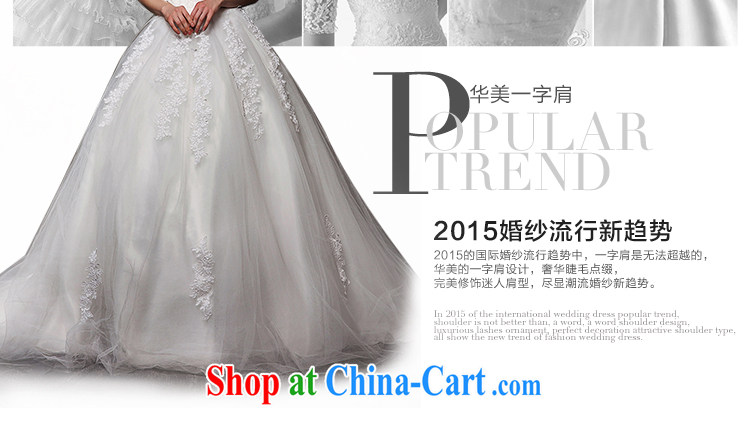 With the wedding dresses new 2015 Spring and Winter cheer, a field in shoulder cuff lace tied with a long tail wedding white L pictures, price, brand platters! Elections are good character, the national distribution, so why buy now enjoy more preferential! Health