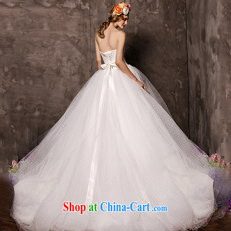 On the wedding dresses new 2015 Spring and Winter cloud leaves wiped his chest high waist with shaggy dress wedding white L, AIDS, and, shopping on the Internet