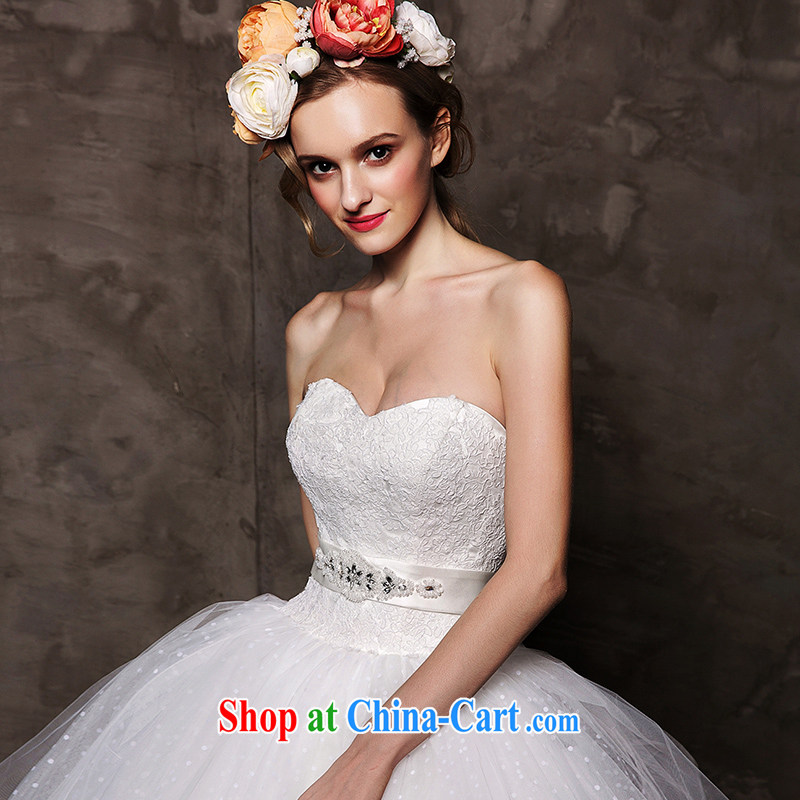 On the wedding dresses new 2015 Spring and Winter cloud leaves wiped his chest high waist with shaggy dress wedding white L, AIDS, and, shopping on the Internet