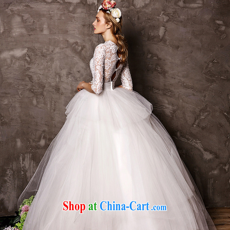 On the wedding dresses new 2015 Spring and Winter Ngai sponsors deep in V cuff lace with shaggy dress wedding white L, AIDS, and, shopping on the Internet