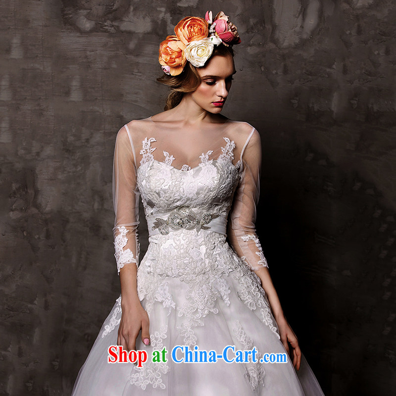 On the wedding dresses new 2015 Spring and Winter/tr. by Jonathan Barnard) China long-sleeved lace with shaggy dress wedding white L, AIDS, and shopping on the Internet
