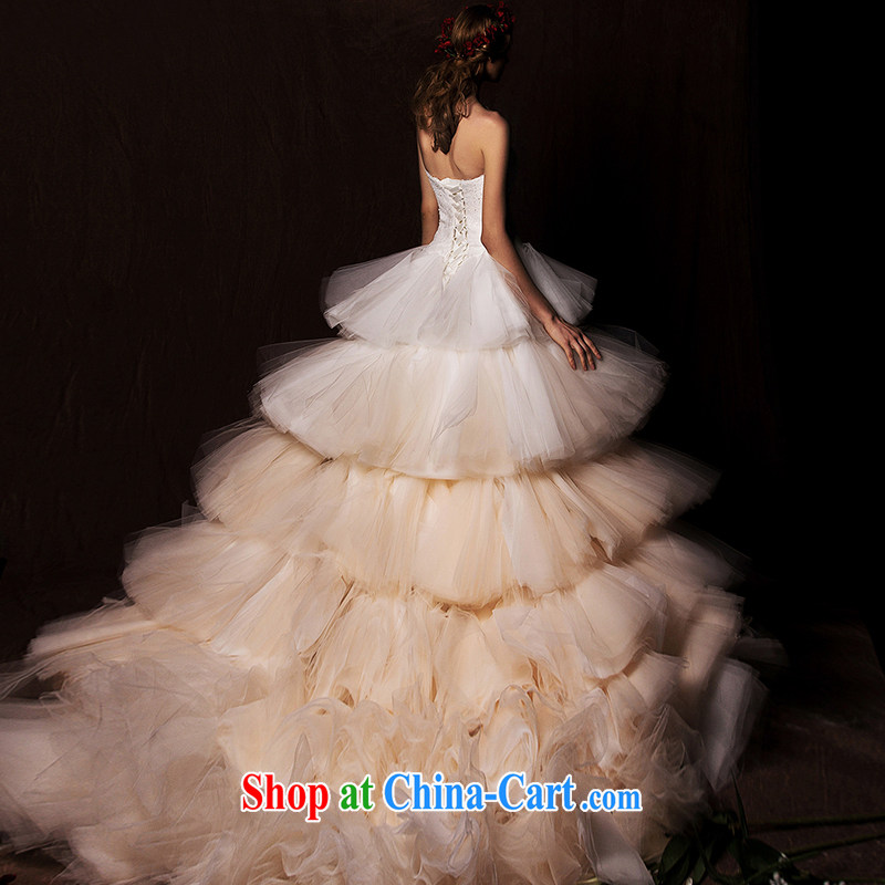 On the wedding dresses new 2015 Spring and Winter cloud at Sunrise House wiped chest shaggy skirts the long tail wedding champagne gradient L, AIDS, and shopping on the Internet