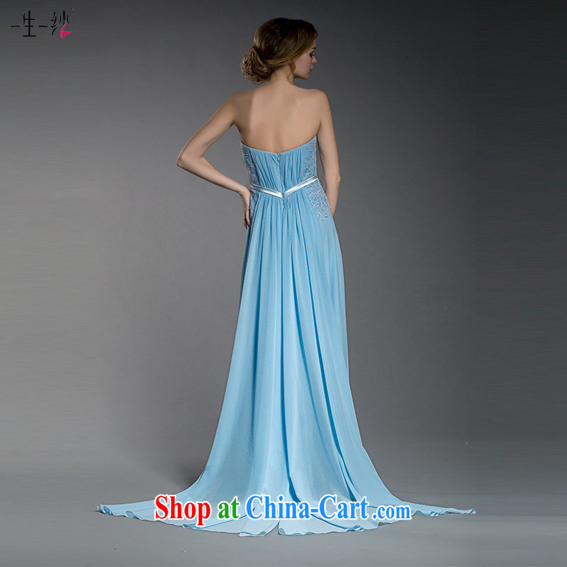 A yarn 2015 new Cinderella blue banquet dress wiped chest belt dress annual graphics thin bridesmaid dress 402501404 blue XL code 20 days pre-sale, a yarn, shopping on the Internet