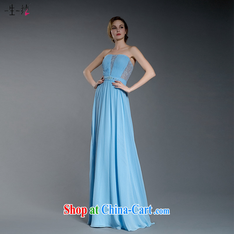 A yarn 2015 new Cinderella in blue dress bridesmaid dress lace bare chest beauty dresses annual 402501408 blue XL code 20 days pre-sale, a yarn, shopping on the Internet