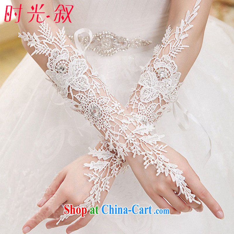 Time Syrian lace Openwork bridal gloves upscale luxury parquet drill long gown wedding gloves and elegant antique wedding supplies accessories