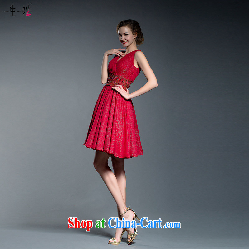 2015 new toast Service Bridal short summer V collar double-shoulder banquet wedding small wedding dresses dress 402201242 red XXL code 20 days pre-sale, a yarn, shopping on the Internet