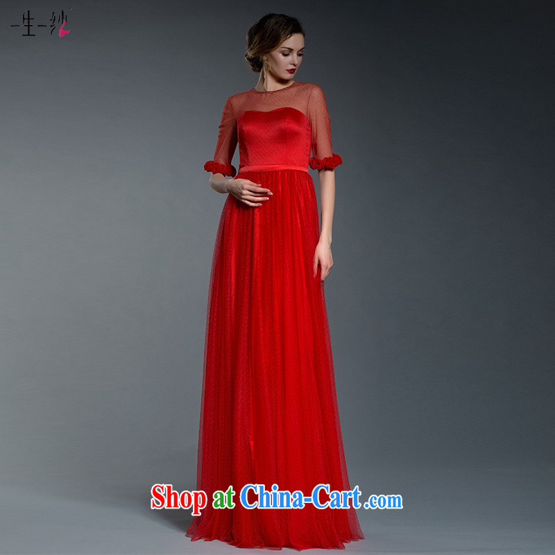 A yarn 2015 new bag shoulder bridal toast dress Summer Package 7 shoulder-sleeve stereo manually flowers 402401393 red XXL code 20 days pre-sale