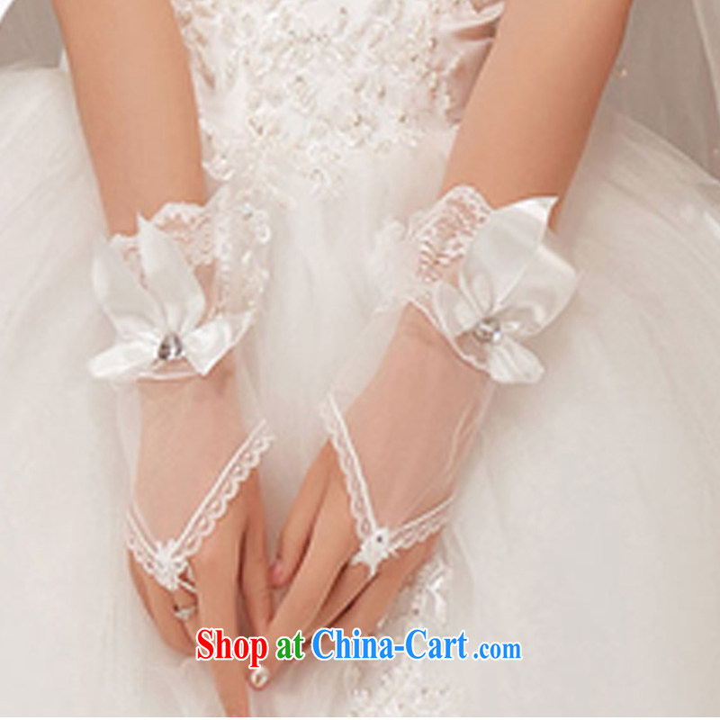 Time his bride's flower gloves Korean-style manual lace white wedding accessories short wedding marriage Web yarn transparent gloves, the time, and, on-line shopping