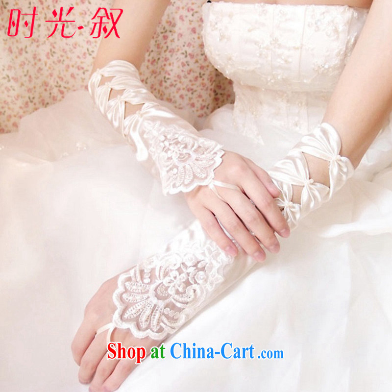Syria Time spring 2015 new wedding gloves Long White bow-tie in the gloves married women wedding dresses accessories female