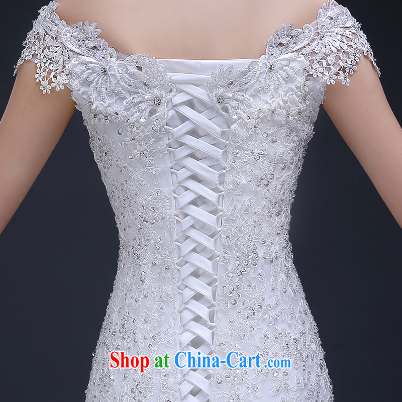 100 the ball wedding dresses new 2015 Winter Fashion the field shoulder crowsfoot wedding small tail bridal shoulders beauty lace wedding female white S, 100-ball (Ball Lily), online shopping