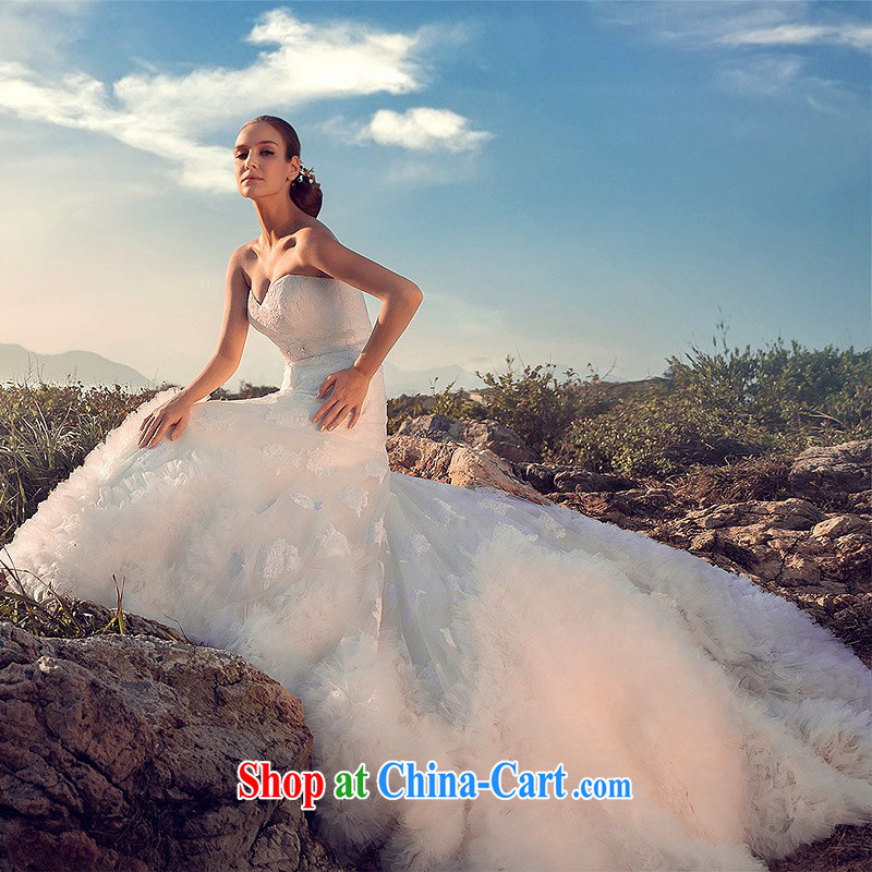 The bride's wedding dresses 2015 new wedding cloud the tail skirt with lace lace A 521 made 25 Day Shipping, the bride, shopping on the Internet