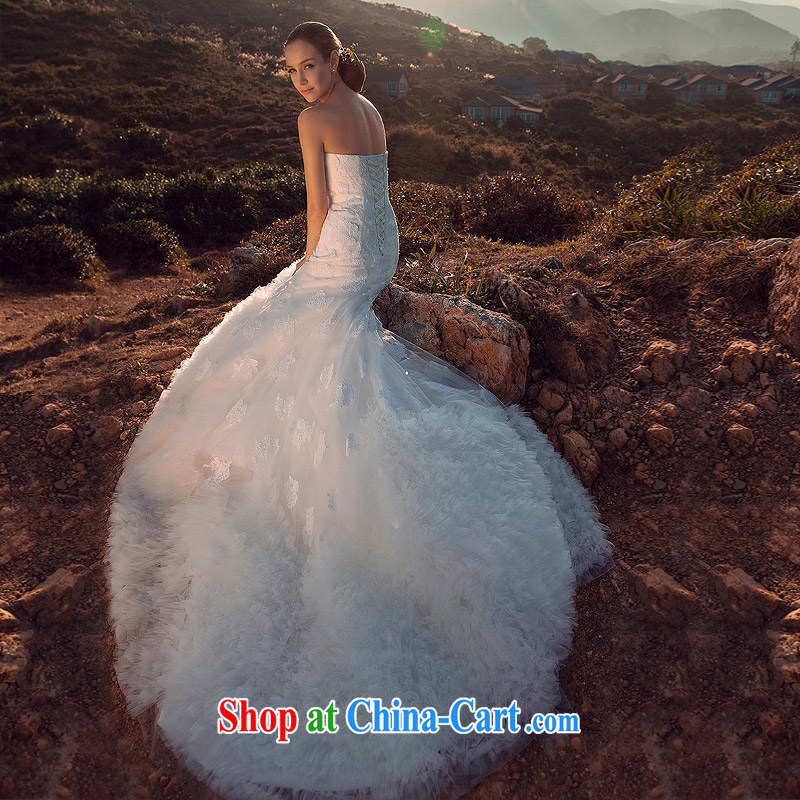 The bride's wedding dresses 2015 new wedding cloud the tail skirt with lace lace A 521 made 25 Day Shipping, the bride, shopping on the Internet