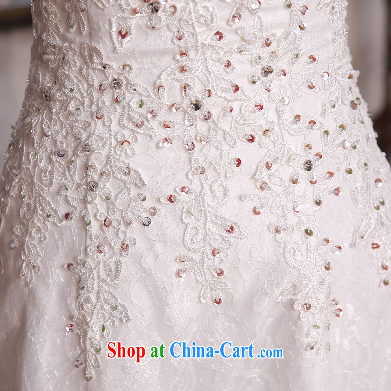 Honey, bride wedding dresses 2015 New Field shoulder for cultivating small tail stylish and elegant large code graphics thin bridal wedding white XXL, honey, bride, shopping on the Internet
