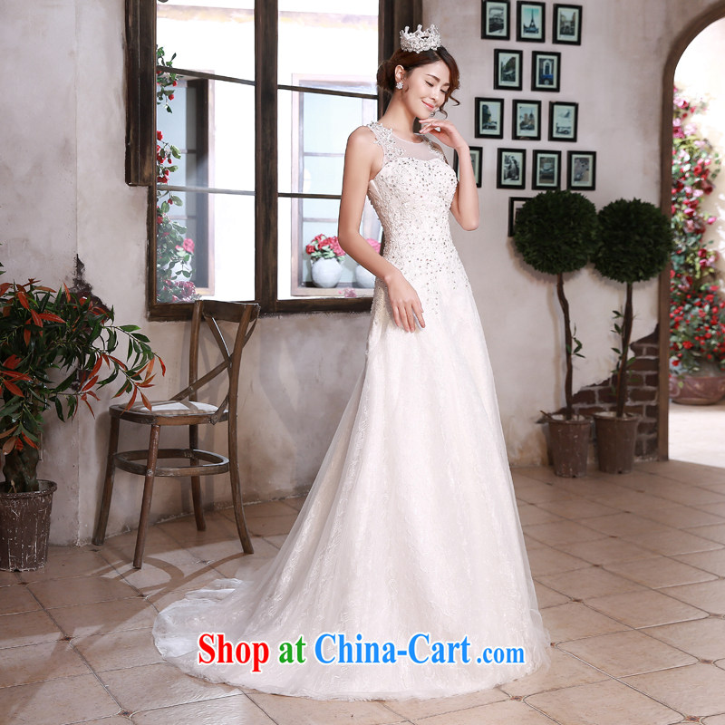 Honey, bride wedding dresses 2015 New Field shoulder for cultivating small tail stylish and elegant large code graphics thin bridal wedding white XXL, honey, bride, shopping on the Internet
