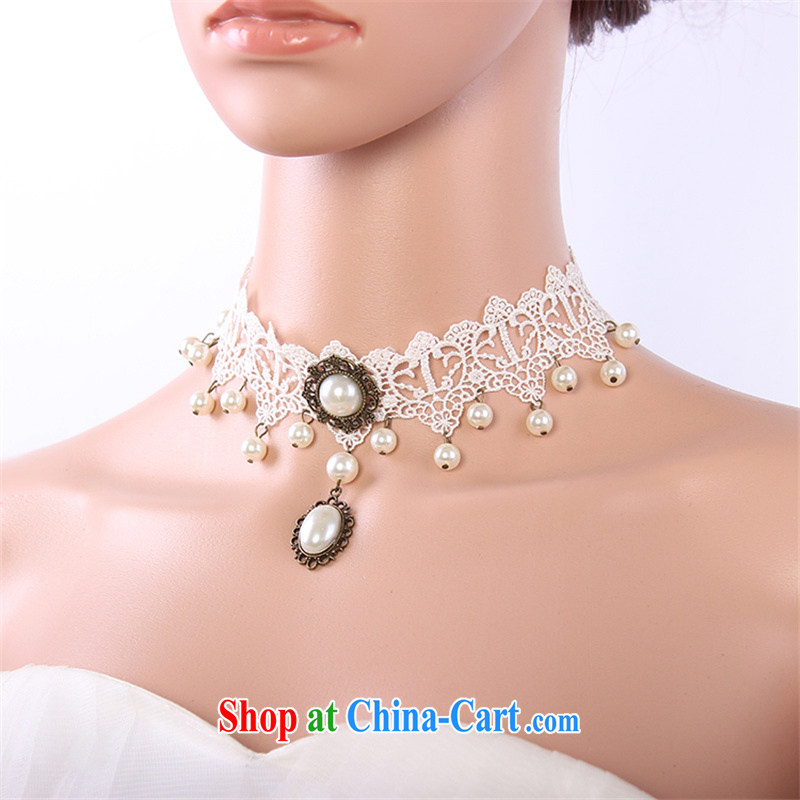 2015 Han Park (cchappiness) bride white lace-beads plain manual original retro collarbone neck chain jewelry with white marriage, Han Park (cchappiness), online shopping