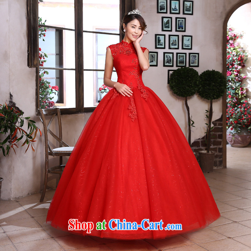 Honey, bride wedding dresses 2015 spring and summer new Fatah-antique Palace with the collar marriages red wedding red XXL, honey, bride, shopping on the Internet